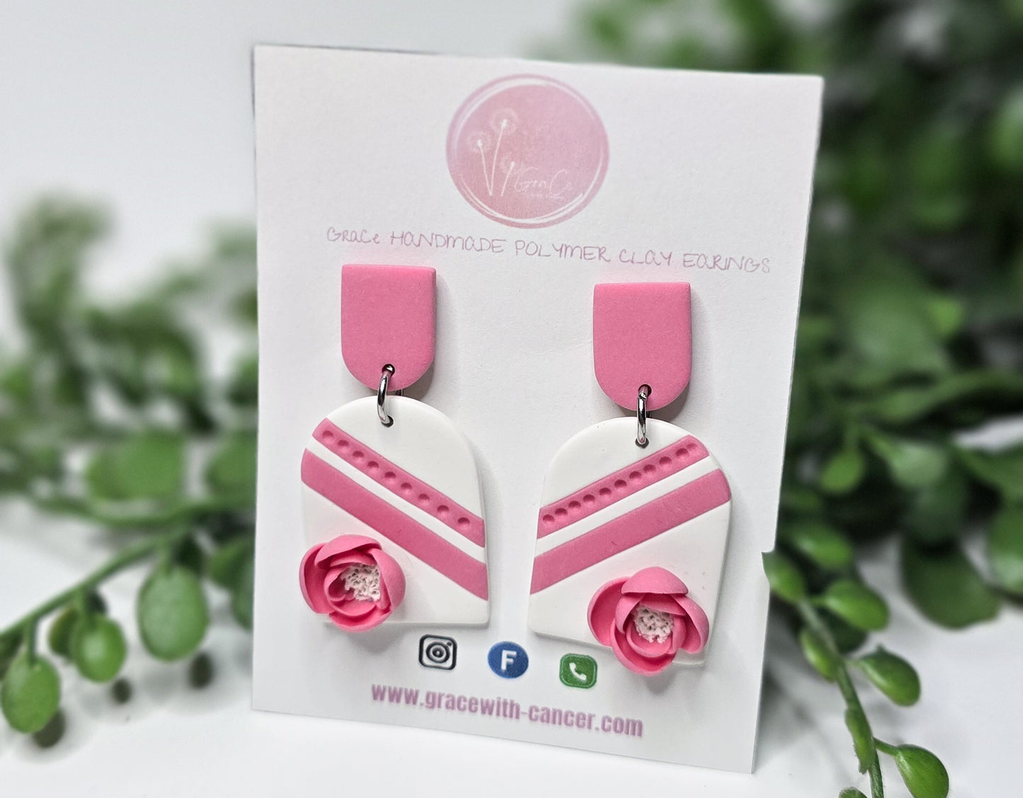 Pink Rose Dangles