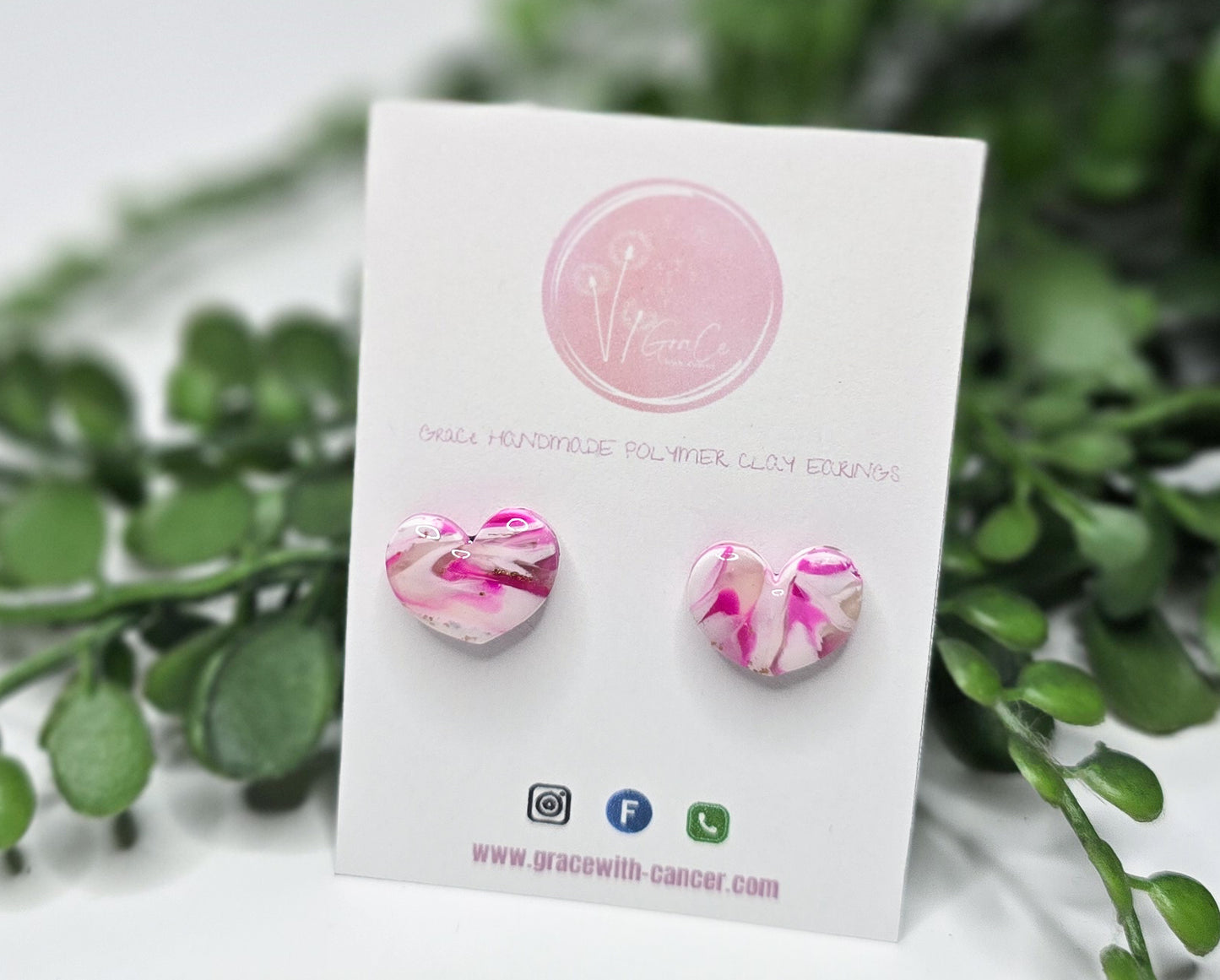 Strawberry Ice Cream Hearts Stud