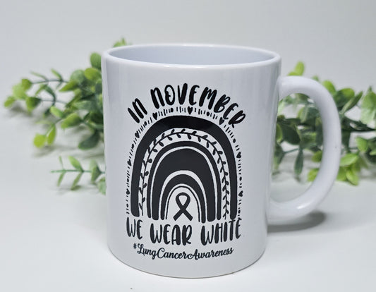 Coffee Mug - Lung cancer - We wear white