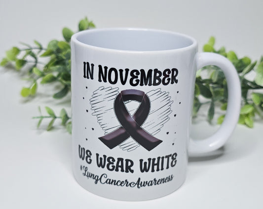 Coffee Mug - Lung cancer - We wear white2