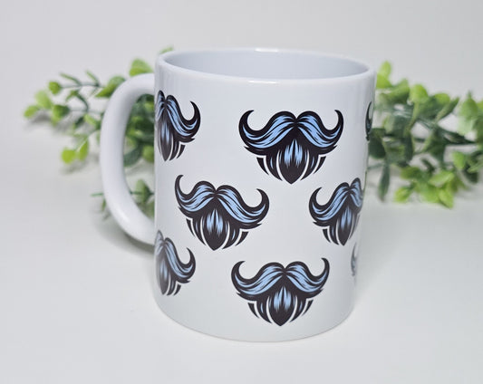 Coffee Mug - Blue Moustaches